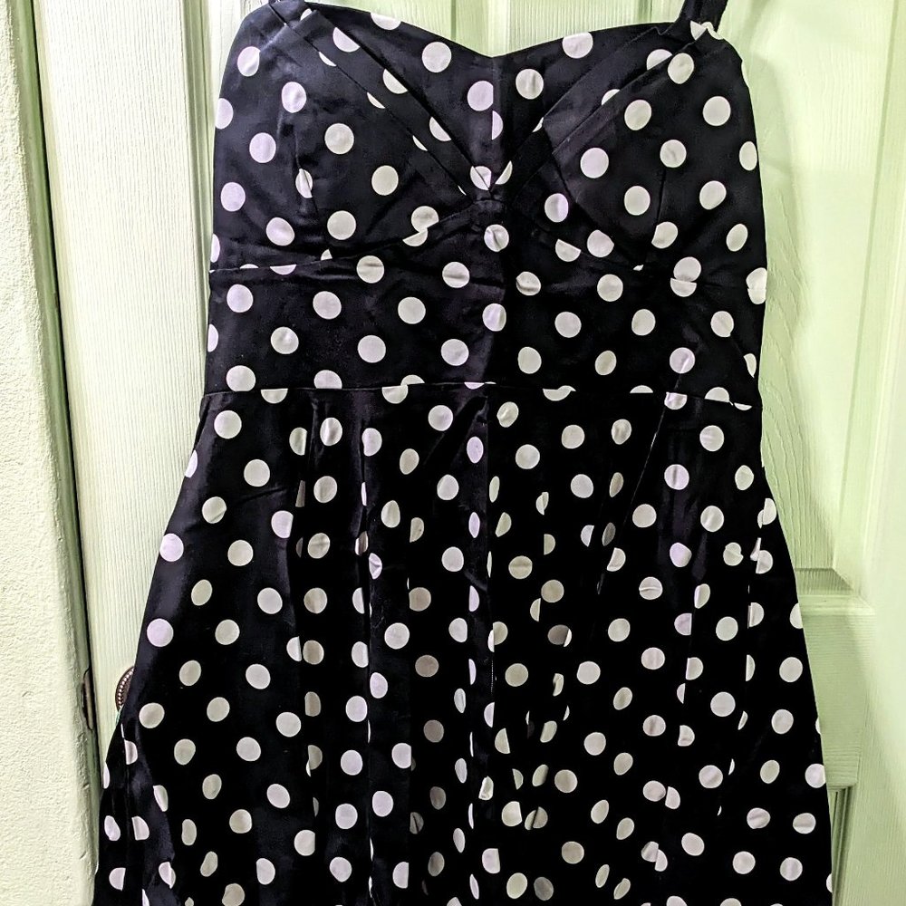 Ixia for Modcloth Traveling Cupcake Truck Dress Black & White Polka Dot Sz 3x